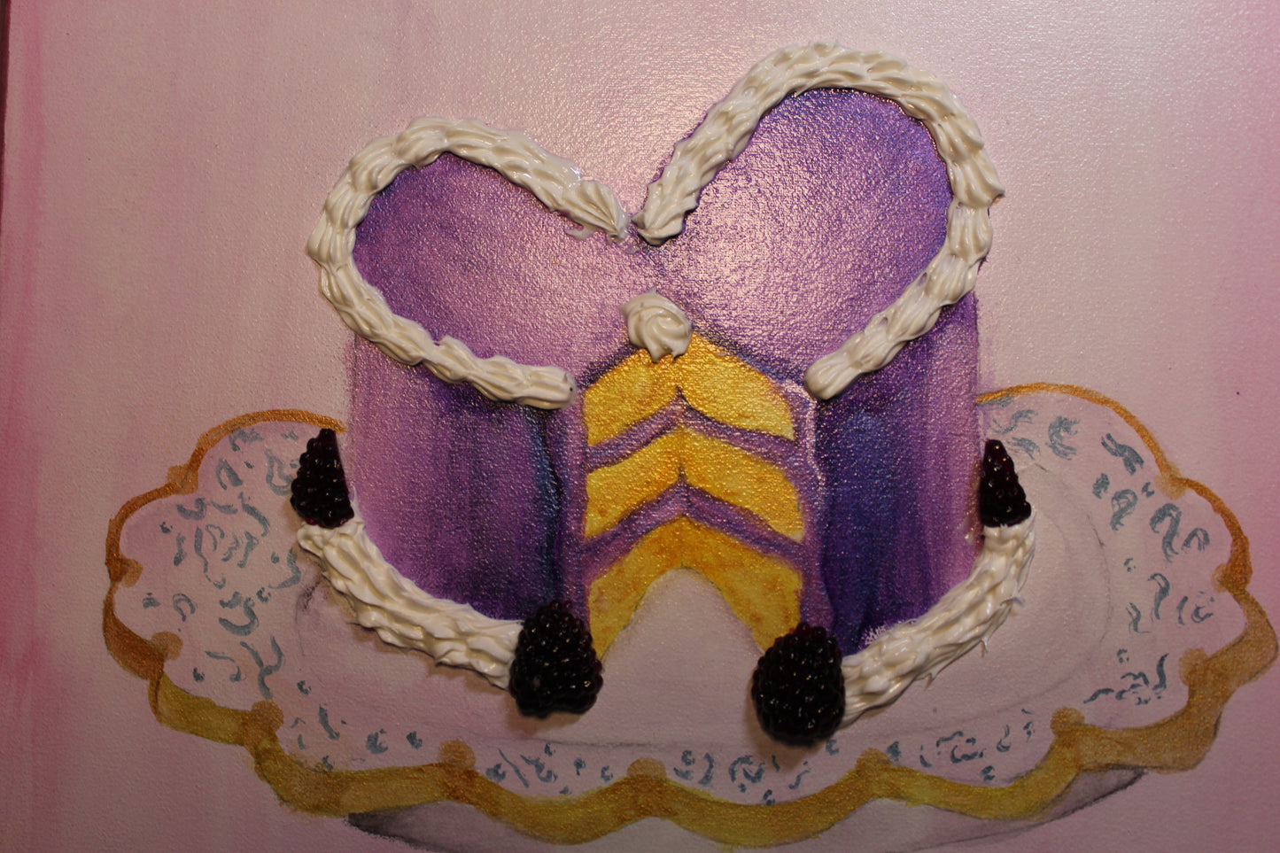 My heart dessert tray(Hand-painted watercolor canvas)