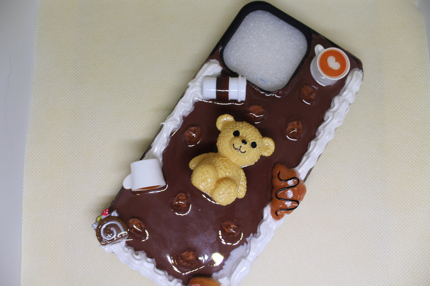 teddy bear and coffee iPhone 15 pro Max phone case