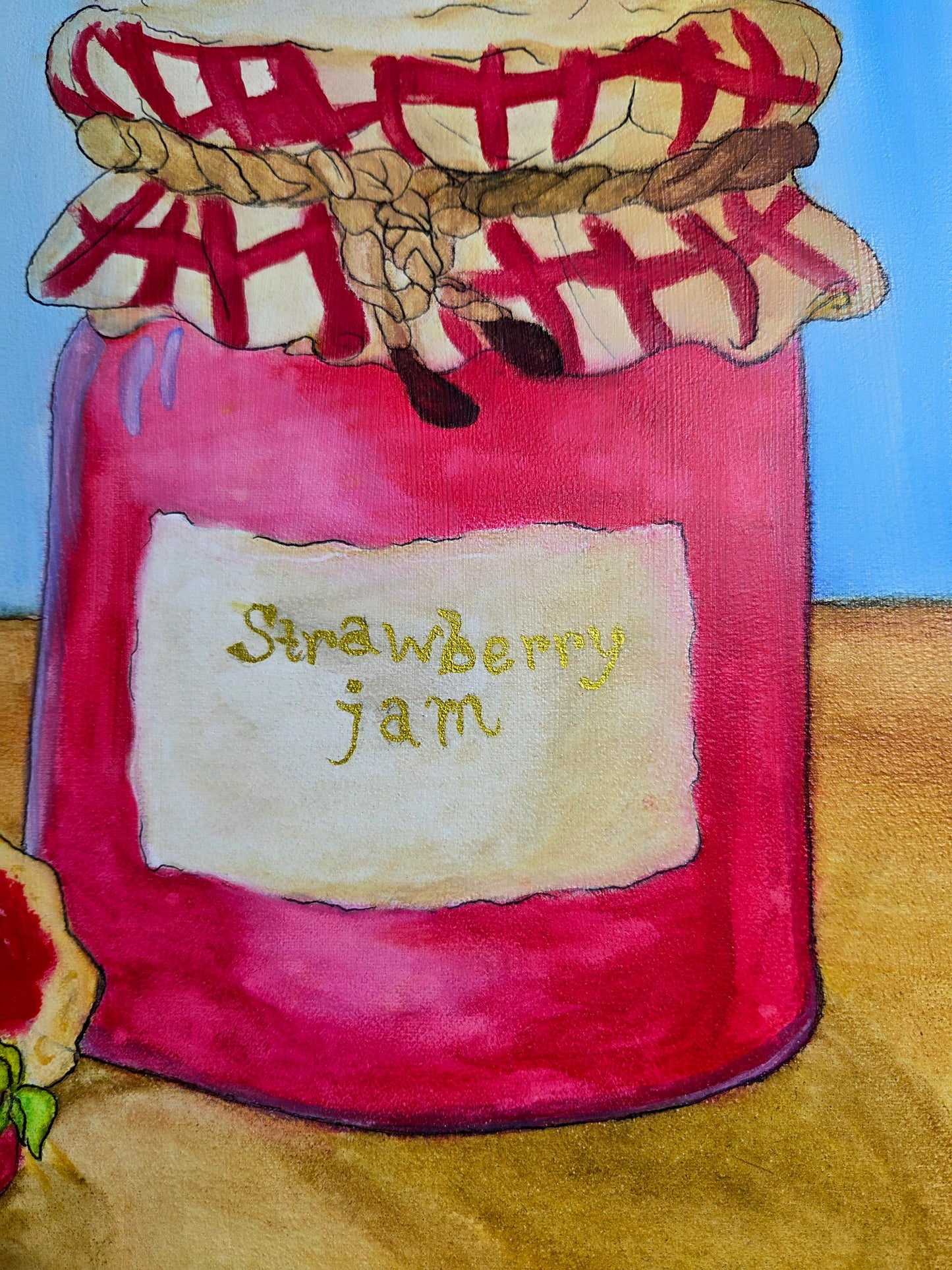 Biscuits and jam (Hand-painted watercolor canvas)