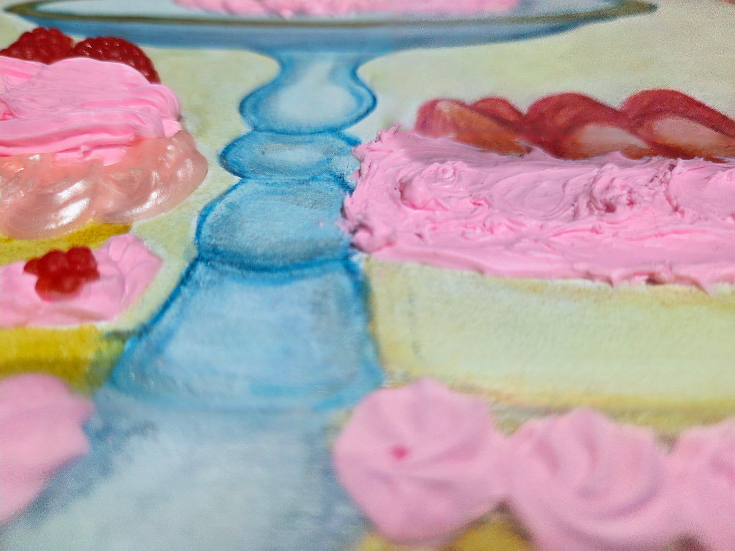 Pink frosting (Hand-painted watercolor canvas)