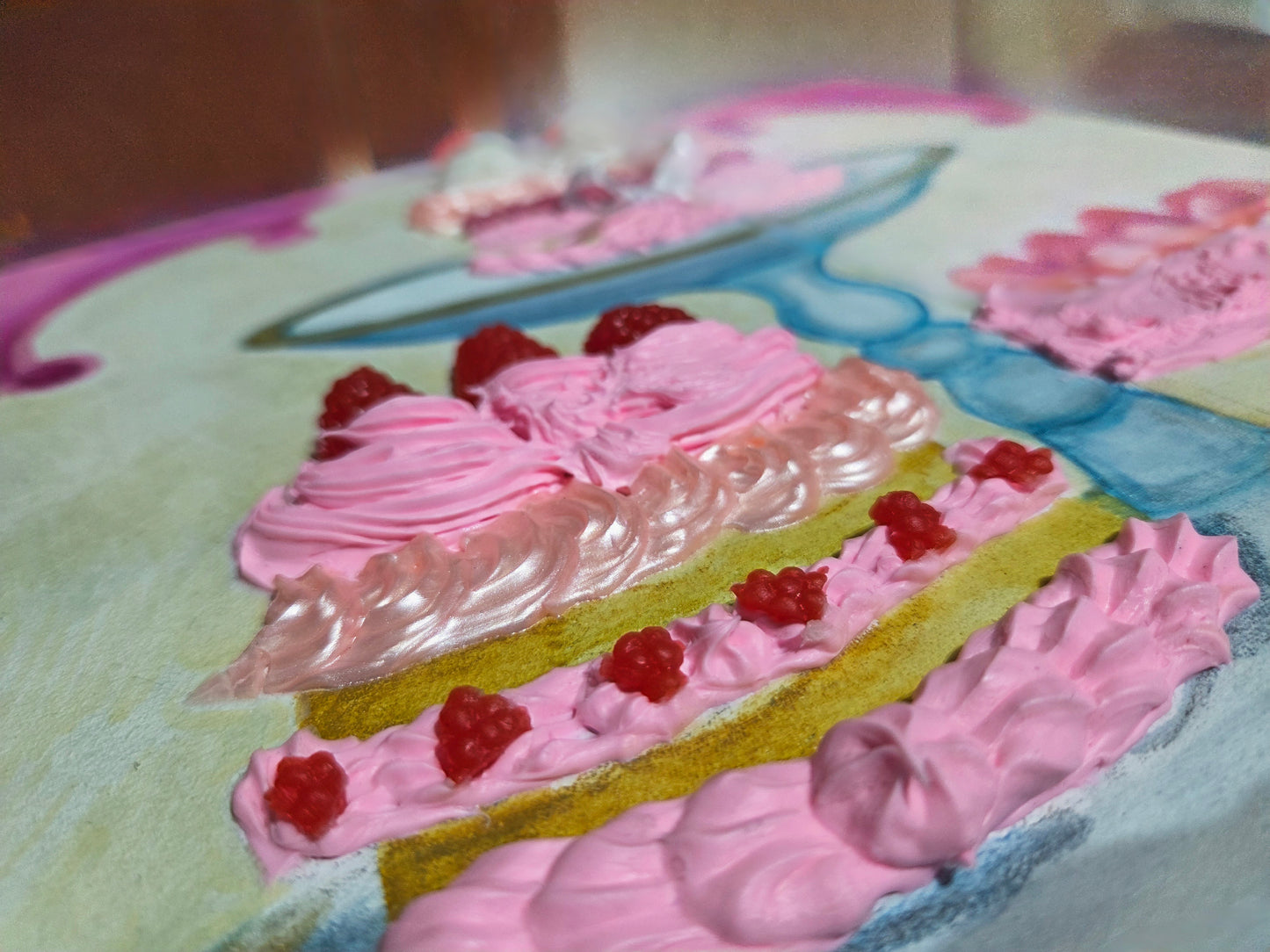 Pink frosting (Hand-painted watercolor canvas)