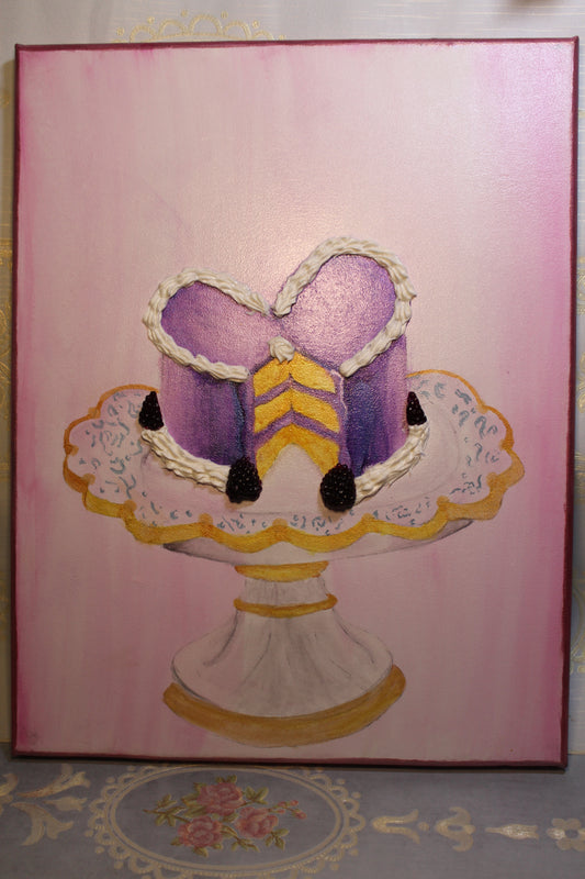 My heart dessert tray(Hand-painted watercolor canvas)
